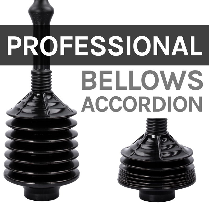 JS Jackson Supplies Black Bellows Accordion Toilet Plunger with Black Storage Tray - Image 5